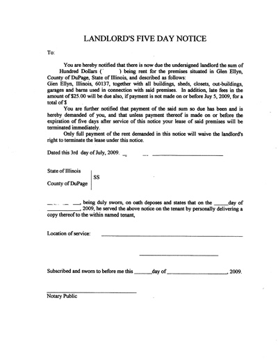 free eviction notice letter